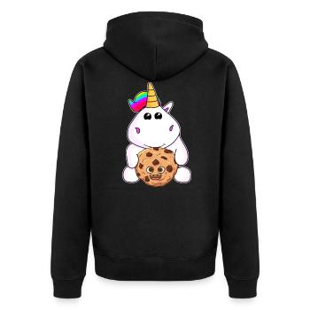 Licorne Licornes Cookie Biscuit Bonbons Licorne - Veste à capuche bio Premium Unisexe - noir - Dos - Nico (187cm)