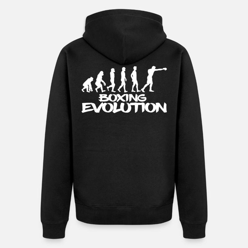 Boxing Evolution - Unisex Premium Bio Zip Hoodie - Schwarz