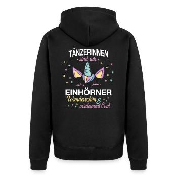 Tanzen Tänzer Tänzerin Spruch Tanzsport Ballett - Unisex Premium Bio Zip Hoodie - Schwarz - Hinten - Nico (187cm)