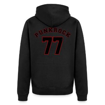 Punkrock 77 Punk Rock Music - Unisex Premium Bio Zip Hoodie - Schwarz - Hinten - Nico (187cm)