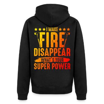 Fireman Power dit - Veste à capuche bio Premium Unisexe - noir - Dos - Nico (187cm)