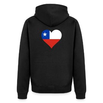 Chile chilenisch Flagge Fahne - Unisex Premium Bio Zip Hoodie - Schwarz - Hinten - Nico (187cm)
