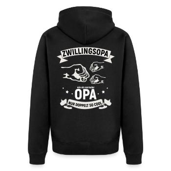Zwillingsopa Opa Großvater Zwillinge Geburt Enkel - Unisex Premium Bio Zip Hoodie - Schwarz - Hinten - Nico (187cm)