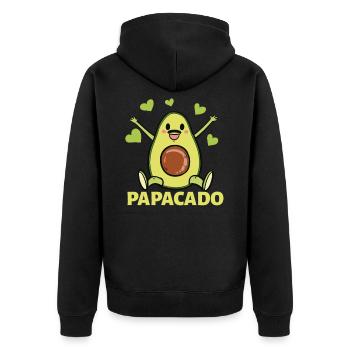 Papacado Papa Avocado Expectant Father - Unisex Premium Organic Zip Hoodie - black - Back - Nico (187cm)