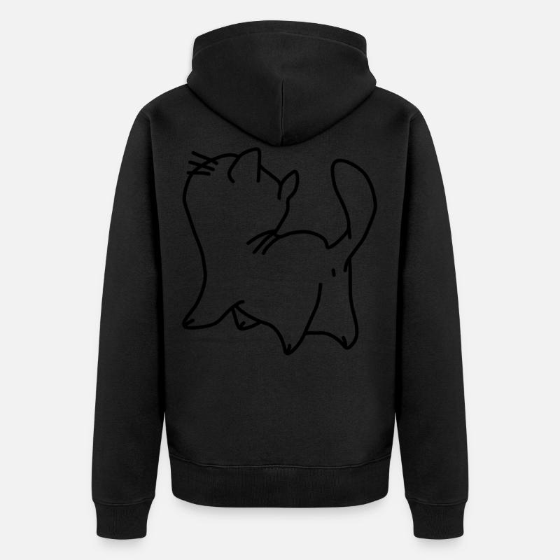 Chat chaton petit - Veste à capuche bio Premium Unisexe - noir