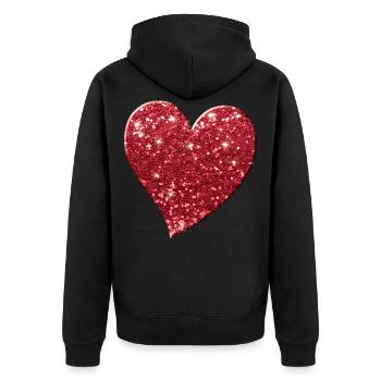 Coeur, cadeau de jour de Valentine pour des femmes et des filles - Veste à capuche bio Premium Unisexe - noir - Dos - Nico (187cm)