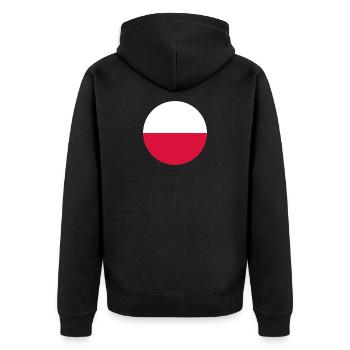 Poland Polish Flag Flag - Unisex Premium Organic Zip Hoodie - black - Back - Nico (187cm)
