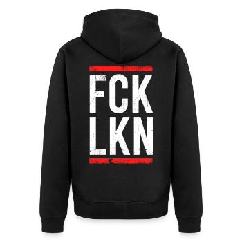 Fck Lkn Anti-Politik Politik Für Demonstranten - Unisex Premium Bio Zip Hoodie - Schwarz - Hinten - Nico (187cm)