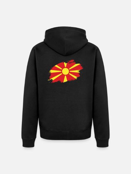 Macédoine drapeau macédonien drapeau - Veste à capuche bio Premium Unisexe - noir