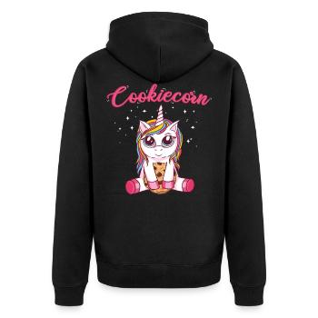 Licorne Cookie Cookie Bonbons Unicorn - Veste à capuche bio Premium Unisexe - noir - Dos - Nico (187cm)