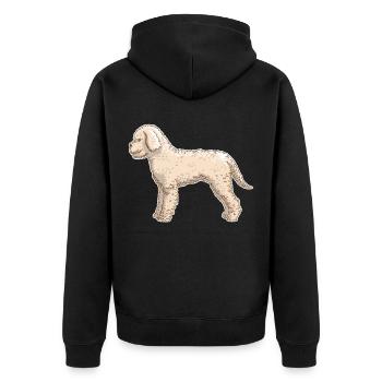 Lagotto Romagnol chien d’eau italien Graphique - Veste à capuche bio Premium Unisexe - noir - Dos - Nico (187cm)