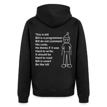 Programmer for Developers Developer Lustiger - Unisex Premium Organic Zip Hoodie - black - Back - Nico (187cm)