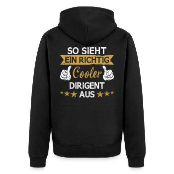 Chor Chorleiter Dirigent Dirigieren Spruch - Unisex Premium Bio Zip Hoodie - Schwarz - Hinten - Nico (187cm)