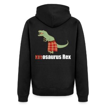 kilt kiltosaurus rex dino dinosaur dinosaur scot - Unisex Premium Organic Zip Hoodie - black - Back - Nico (187cm)