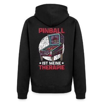 Pinball is my therapy pinball machine saying - Unisex Premium Organic Zip Hoodie - black - Back - Nico (187cm)