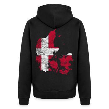 Danemark Drapeau danois Dannebrog Silhouette - Veste à capuche bio Premium Unisexe - noir - Dos - Nico (187cm)