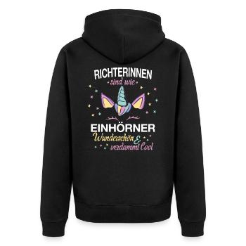 Richter Jura Rechtswissenschaft Beruf Spruch - Unisex Premium Bio Zip Hoodie - Schwarz - Hinten - Nico (187cm)