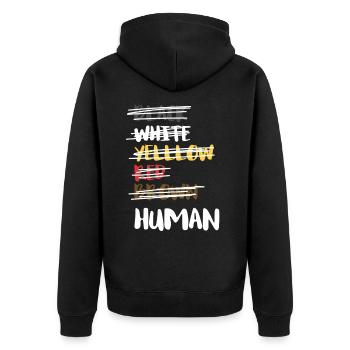 Anti-Racisme Antiracisme - Anti-Racisme - Veste à capuche bio Premium Unisexe - noir - Dos - Nico (187cm)