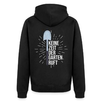 Keine Zeit Der Garten Ruft - Landschaftsgärtner - Unisex Premium Bio Zip Hoodie - Schwarz - Hinten - Nico (187cm)