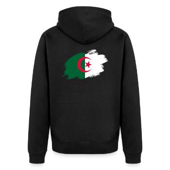Algeria Algerian Flag Flag - Unisex Premium Organic Zip Hoodie - black - Back - Nico (187cm)