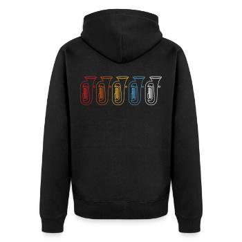 Tuba Grafik Tubist Tubaspieler Geschenk - Unisex Premium Bio Zip Hoodie - Schwarz - Hinten - Nico (187cm)