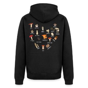 Pilzsammler - Unisex Premium Bio Zip Hoodie - Schwarz - Hinten - Nico (187cm)