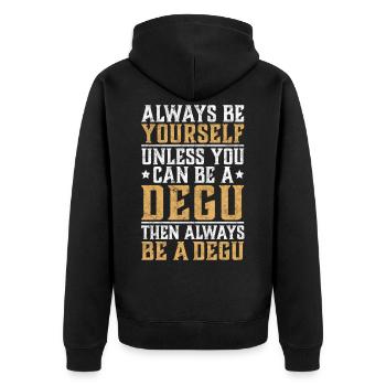Sois un rongeur de proverbe - Veste à capuche bio Premium Unisexe - noir - Dos - Nico (187cm)