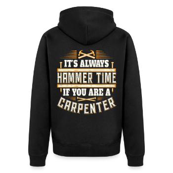 Charpentier - Charpentier - Veste à capuche bio Premium Unisexe - noir - Dos - Nico (187cm)