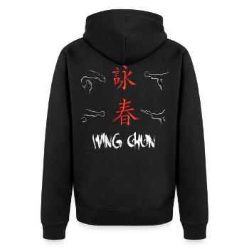 Wingtsun Wing chun Symboles chinois - Veste à capuche bio Premium Unisexe - noir - Dos - Nico (187cm)