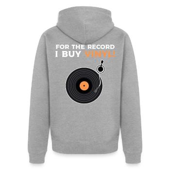 Vinyl Schallplatten Plattensammler Platte - Unisex Premium Bio Zip Hoodie - Grau meliert - Hinten - Nico (187cm)