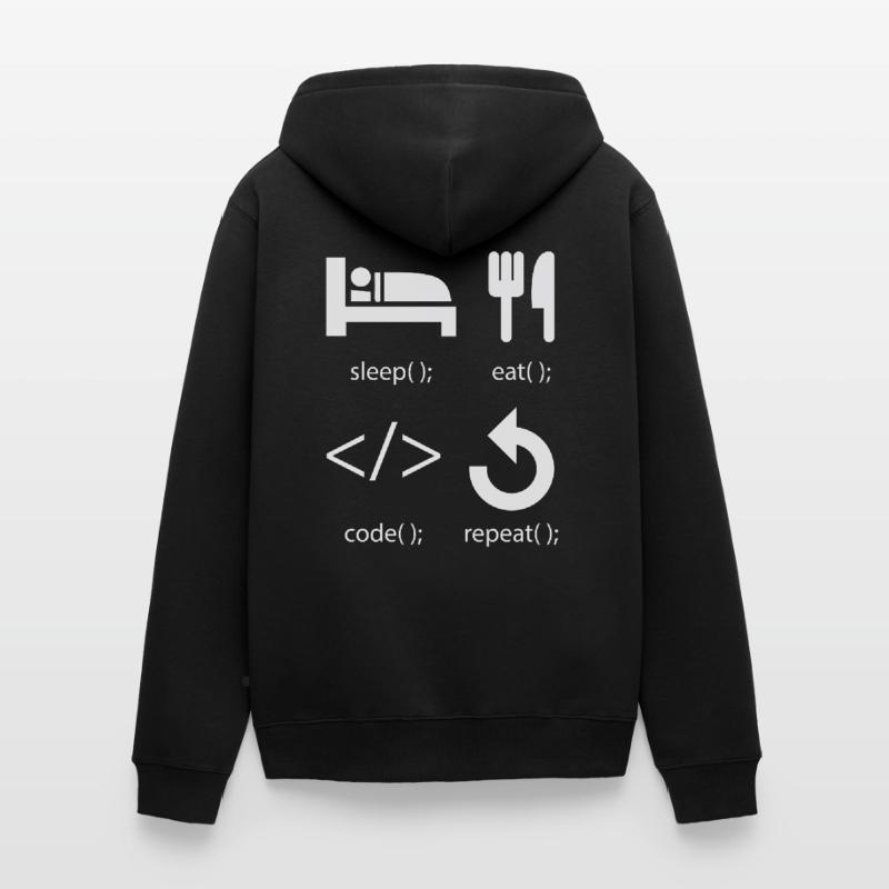 Développeur de programmeur - Eat Sleep Code Repeat Veste à capuche bio Premium Unisexe