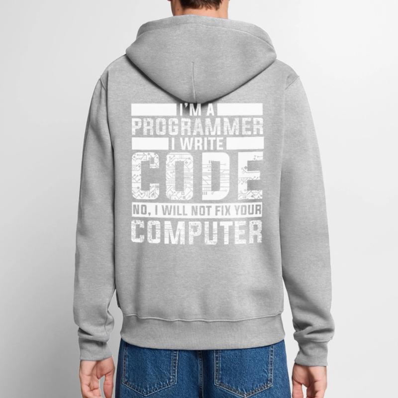 Programmierer Entwickler - Code Nerd Geek Unisex Premium Bio Zip Hoodie