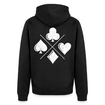 Poker Karten Chips - Texas Holdem Poker - Veste à capuche bio Premium Unisexe - noir - Dos - Nico (187cm)