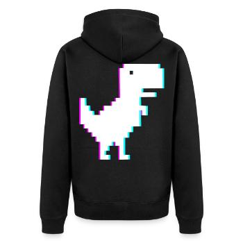 Information Dinosaur Technology IT Technician - Unisex Premium Organic Zip Hoodie - black - Back - Nico (187cm)