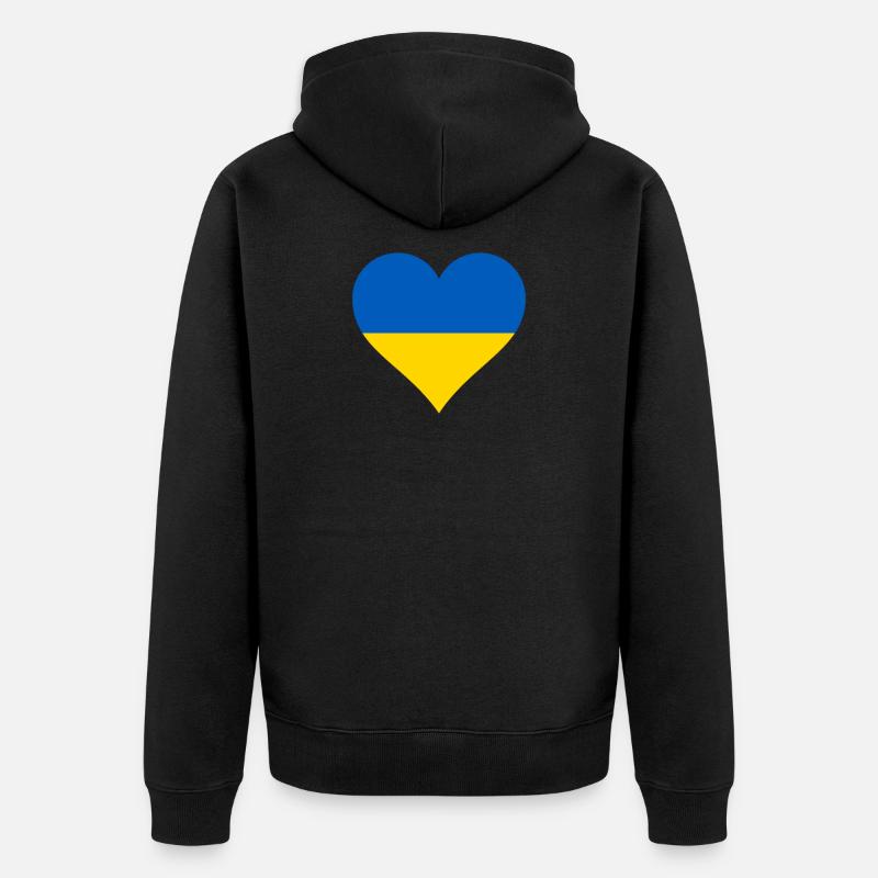 Ukraine drapeau ukrainien drapeau - Veste à capuche bio Premium Unisexe - noir