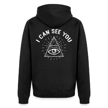 all-seeing eye illuminaten illuminati free wall - Unisex Premium Organic Zip Hoodie - black - Back - Nico (187cm)