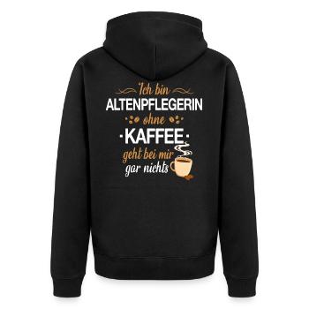 Altenpflegerin Pfleger Beruf Spruch Altenpflege - Unisex Premium Bio Zip Hoodie - Schwarz - Hinten - Nico (187cm)