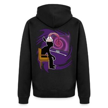 Symbol of manipulation by TV and media. - Unisex Premium Organic Zip Hoodie - black - Back - Nico (187cm)