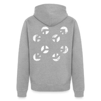 dés illusions tshirt - Veste à capuche bio Premium Unisexe - gris chiné - Dos - Nico (187cm)