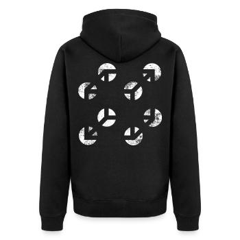 cube illusions tshirt - Unisex Premium Organic Zip Hoodie - black - Back - Nico (187cm)
