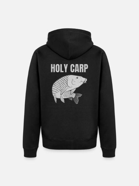 Holy Carp - Karpfen Angeln Karpfenangler - Premium økologisk unisex-hættejakke - sort