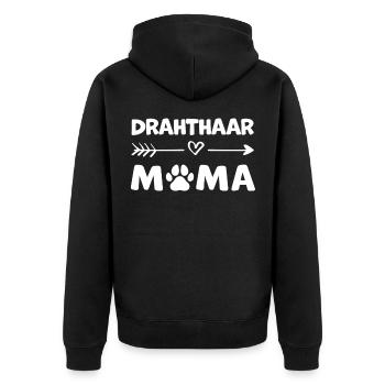 Deutsch Drahthaar Mama Drahthaar Geschenk - Unisex Premium Bio Zip Hoodie - Schwarz - Hinten - Nico (187cm)