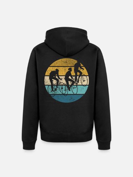 Retro Cycling Vintage Cycling Cycling Holiday - Unisex Premium Organic Zip Hoodie - black