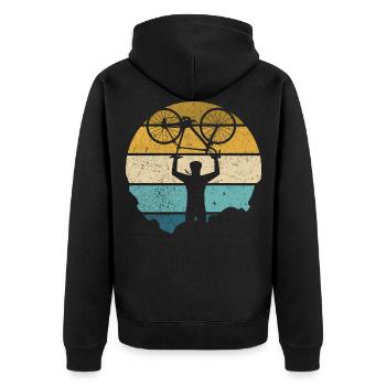 Retro Radcross Cyclocross Cyclocross Cross Country Race - Unisex Premium Organic Zip Hoodie - black - Back - Nico (187cm)