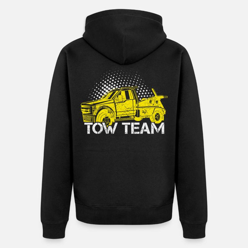 Abschleppwagen Abschleppdienst Abschlepper - Unisex Premium Bio Zip Hoodie - Schwarz