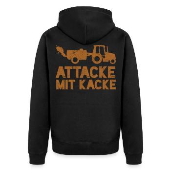 Landwirt Bauer Landwirtschaft - Unisex Premium Bio Zip Hoodie - Schwarz - Hinten - Nico (187cm)