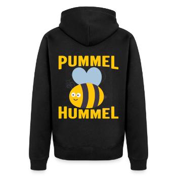 Pummel Hummel - Unisex Premium Bio Zip Hoodie - Schwarz - Hinten - Nico (187cm)