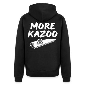 Kazoo Instrument Blasinstrument Blasmusik - Unisex Premium Bio Zip Hoodie - Schwarz - Hinten - Nico (187cm)