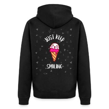 ice baby it is not for my for the baby eis fürs - Unisex Premium Bio Zip Hoodie - Schwarz - Hinten - Nico (187cm)
