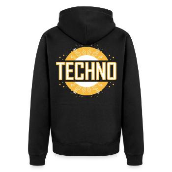 Techno - Veste à capuche bio Premium Unisexe - noir - Dos - Nico (187cm)